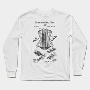 Corset Patent Balck Long Sleeve T-Shirt